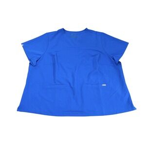 Figs Casma Technical Collection Scrub Top 6XL Royal Blue V-Neck Medical Nursing